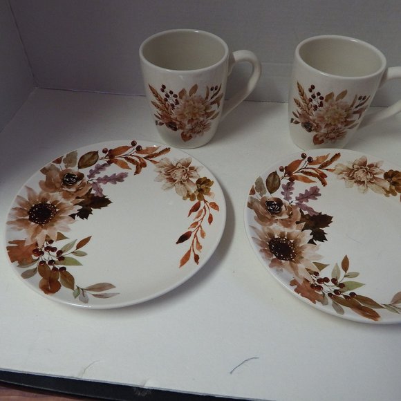 Set of 2 mugs and 2 plates - Picture 1 of 5